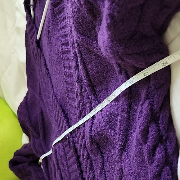 Taylor Swift Speak Now Cardigan Sweater M/L Purple Cable Knit Star Soft - Picture 7 of 9